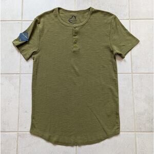 Being Human Men's Medium Shirt Green Olive Shirt Sleeve Shirt Arm Patch